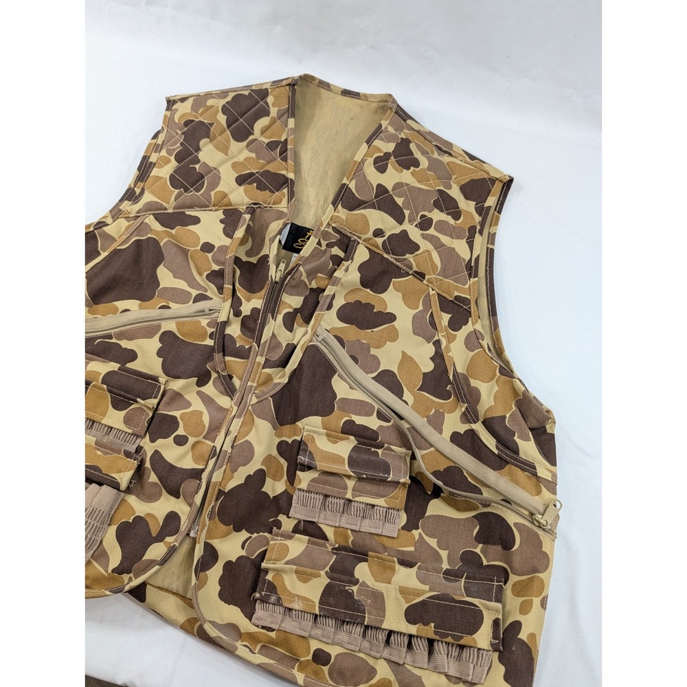 Vintage Four Squares Bird Hunting Shotgun Vest XL Chukka Style Camo Pockets‎ XL